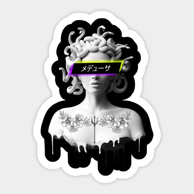 Melting Medusa Sticker by Black Lotus